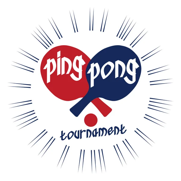 Kırmızı ve mavi kürekler logolu Ping Pong turnuva
