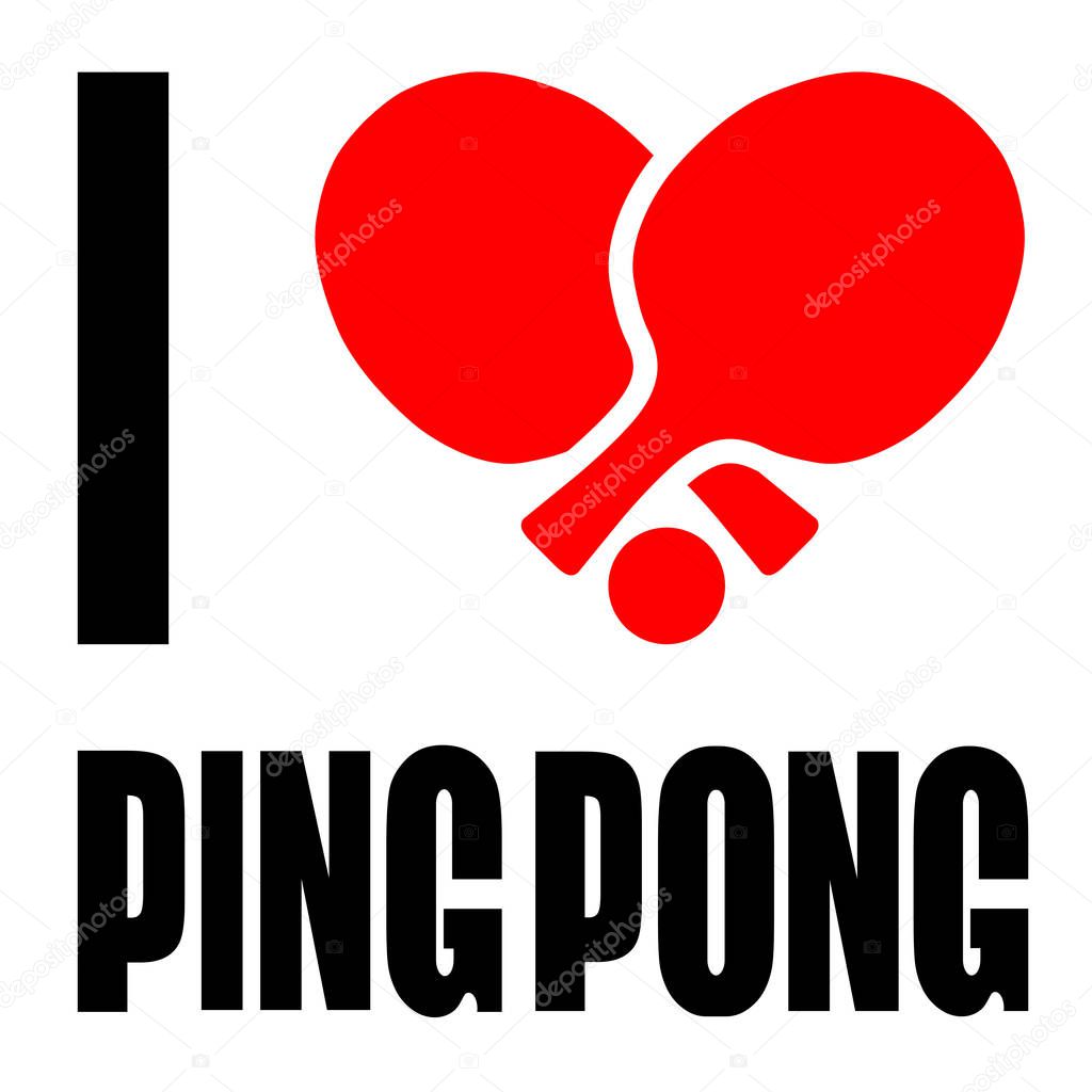 I love Ping Pong logo with two Paddles crossed in the heart shape