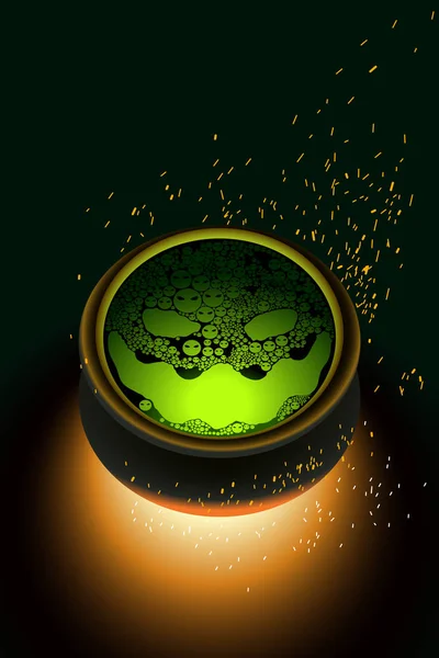 Sihirli iksir Cadılar Bayramı illüstrasyon pot