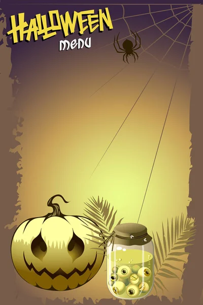 Bir sayfa için özel bir menü tasarım. Banka gözleri, yaprakları ve kabak