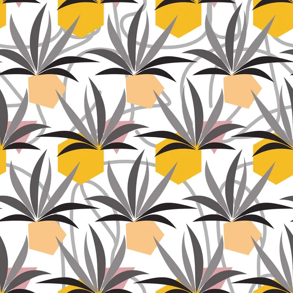 Çim ve geometrik şekilli sarı taşlar ile sorunsuz vektör desen