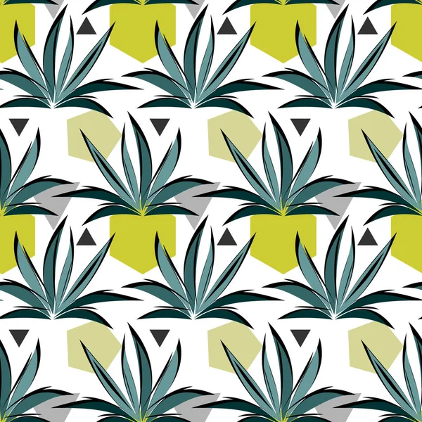 Çim ve geometrik şekilli taşlar ile sorunsuz vektör desen