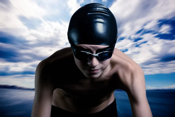 All weather swimmer — Stock Photo, Image