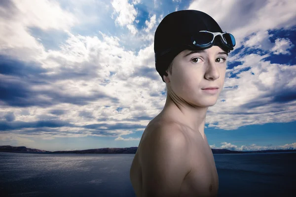 The young swimmer ready to go — Stock Photo, Image