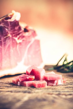 İtalyan prosciutto tipik yiyecek İtalya domuz eti yapılır