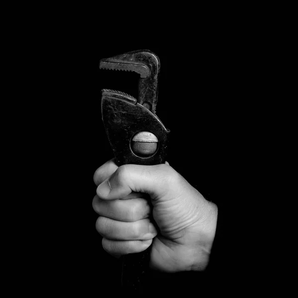 Spanner - tools in a man's hand — Stock Photo, Image