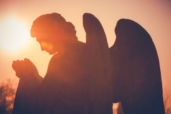 Anjo Guarda Foto Estilo Vintage — Fotografia de Stock