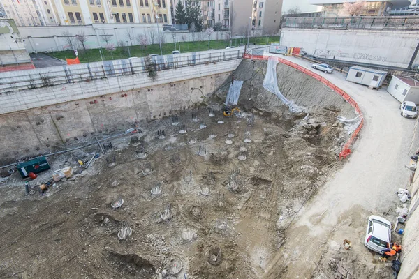 Milano Italia Settembre 2018 Cantiere Del Nuovo Grattacielo Unipol Headquarter — Foto Stock