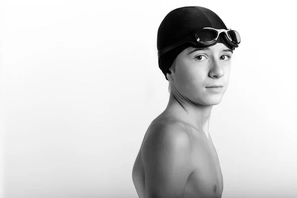 Young Swimmer Black White Photo — Stock Photo, Image