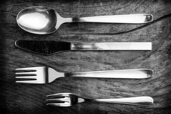 Flatware Imagem Preto Branco — Fotografia de Stock