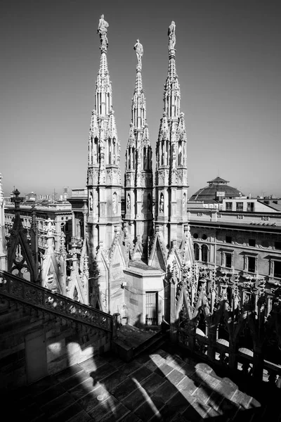 Dettaglio Duomo Milano Immagine Bianco Nero — Foto Stock