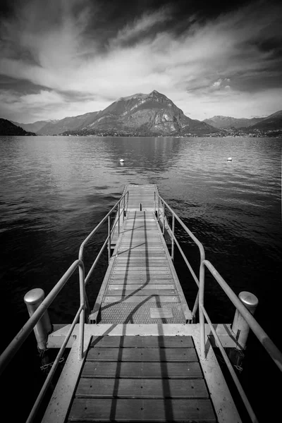 Lago Como Immagine Bianco Nero — Foto Stock