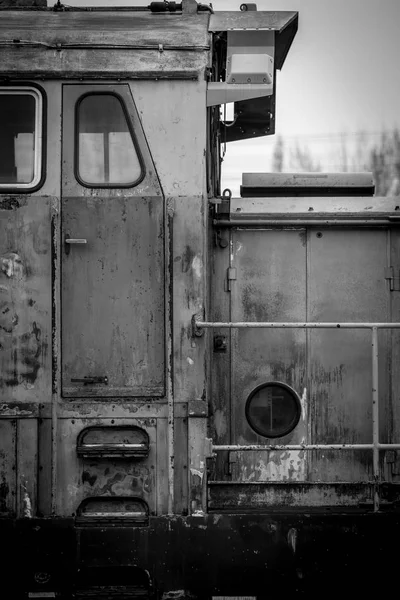Starý Obrázek Vlak Černé Bílé — Stock fotografie