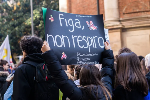 Milán Italia Noviembre Fridays Future Protesta Huelga Los Estudiantes Hacen — Foto de Stock