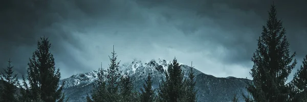 Horská Panorama Náladová Krajina Filmový Vzhled Image — Stock fotografie