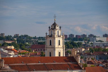 Panorama eski şehir, Vilnius, St John's Kilisesi. Havadan görünümü - Litvanya'nın başkenti