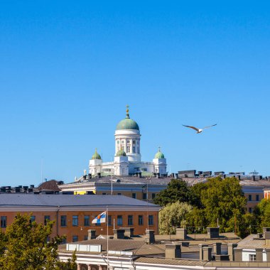 Güzel bir ünlü Helsinki Katedrali manzarası