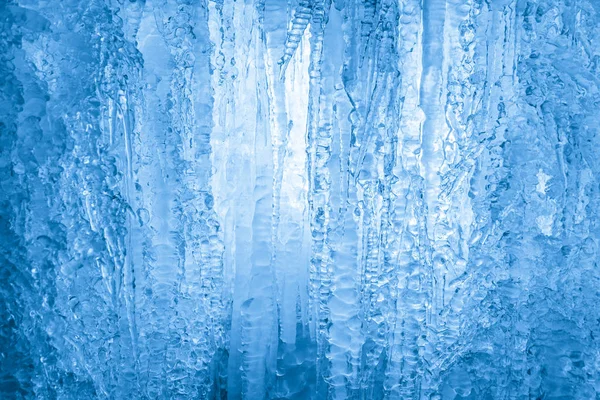 Παγωμένο καταρράκτη. Δομή icicles — Φωτογραφία Αρχείου