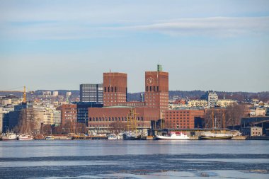 Oslo City Hall, Norveç. Waterfront Norveç sermaye