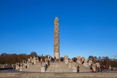 Oslo, Norveç, Vigeland Park 28 Şubat 2016 - Heykel Sergisi