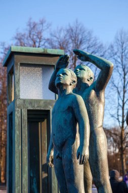 Oslo, Norveç, Vigeland Park 28 Şubat 2016 - Heykel Sergisi