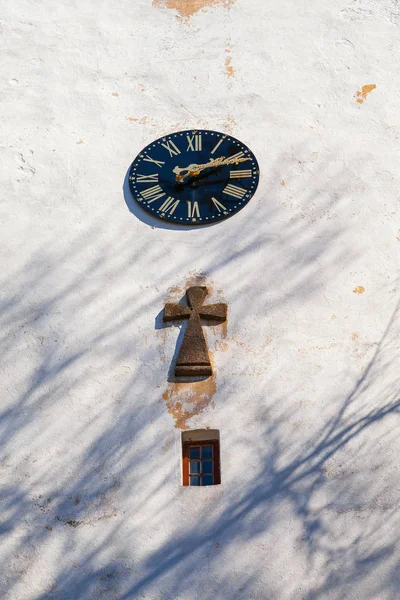 Medieval clock tower of old Estonian church — Stock Photo, Image