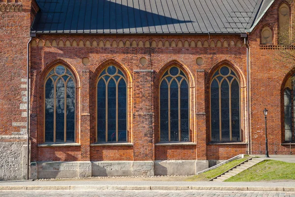 La Catedral de la Cúpula en el centro del casco antiguo de Riga. Detalles arquitectónicos . — Foto de Stock
