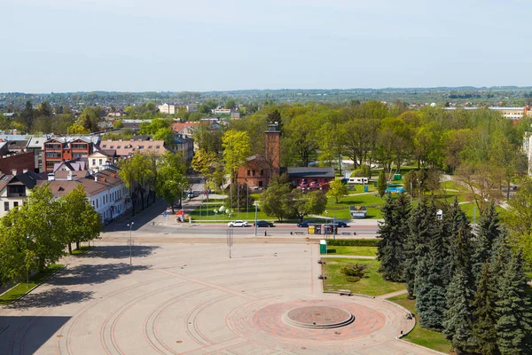 Orta kare havadan görünümü. Daugavpils, Letonya.
