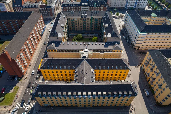 Vista aérea das ruas de Copenhaga. Christianshavn distracção — Fotografia de Stock