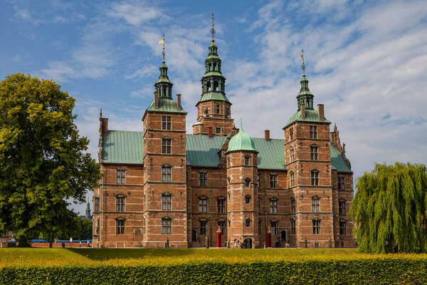 Rosenborg castle, Copenhagen. Sunny summer day view.