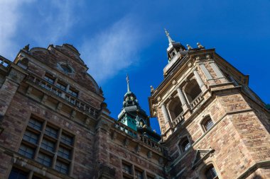 Kule ve duvar cephe Nordic Müze binası içinde yaz güneşli gün, Stockholm, İsveç