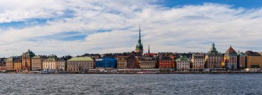Stockholm, İsveç - Eylül, 15, 2016: Old Town (Gamla Stan) panoramik görünüm