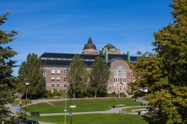 Stockholm, İsveç - 20 Eylül 2016: Stockholm Üniversitesi binalar ve parklar