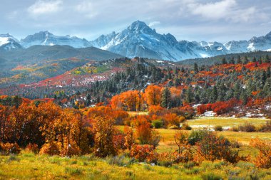  Sneffles peak in Colorado in autumn time clipart