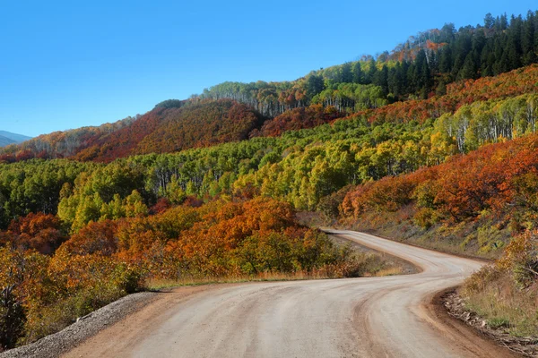 Rurale Colorado strada secondaria in autunno — Foto Stock