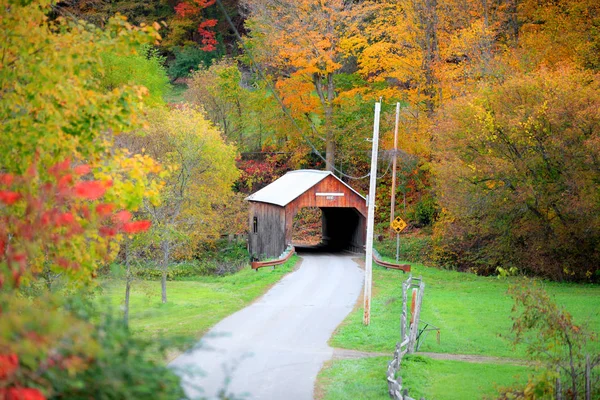 Most kryty Cilley w Tunbridge Vermont — Zdjęcie stockowe