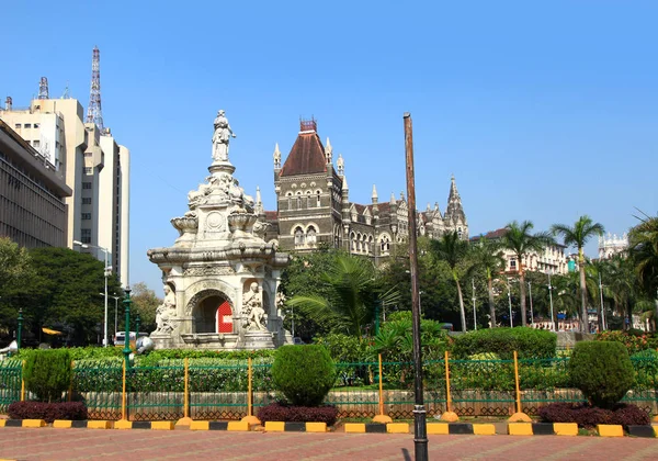 弗洛拉喷泉中心的孟买市 — 图库照片