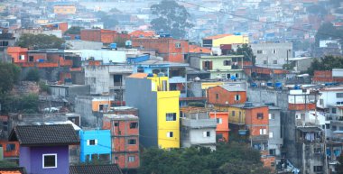 Kalabalık Favelas Sao Paulo, Brezilya