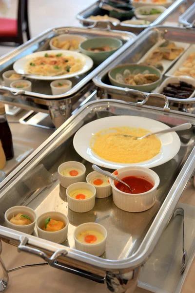 Healthy Japanese breakfast buffet bar — Stock Photo, Image