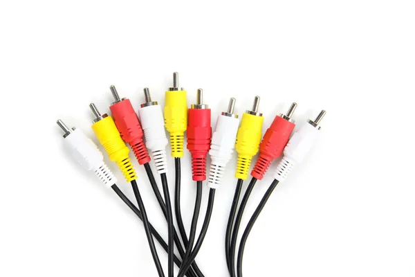 Component cables on white background — Stock Photo, Image