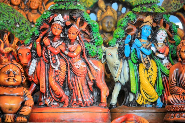 Lord Krishna and Radha statues — Stock Photo, Image