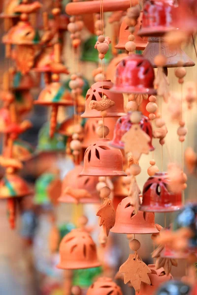 Indian clay made colorful handicrafts — Stock Photo, Image