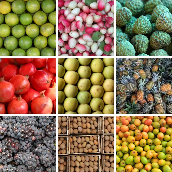 Différents types de collage de fruits — Photo