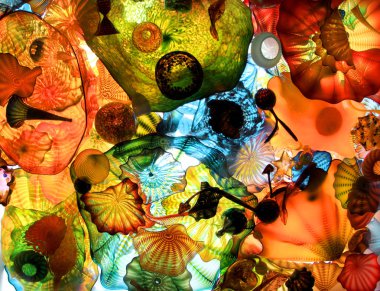 Soyut renkli çiçek çatı tasarımı