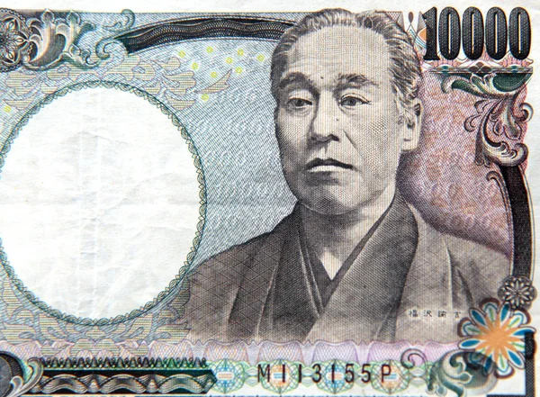 Close-up shot van 10000 Japanse yen bill — Stockfoto