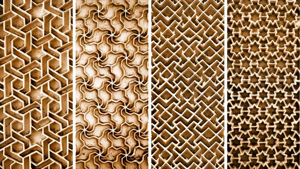 Colagem de diferentes padrões intrincados nos exteriores da parede — Fotografia de Stock
