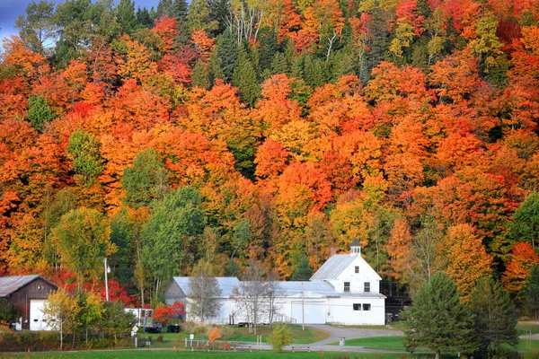 Danville Vermont church from Joes pond — Stock Photo, Image