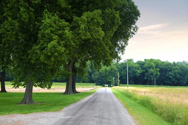 Onverharde weg in landelijke Indiana — Stockfoto