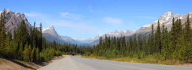 Panoramic view of Icefields parkway in Banff national park clipart