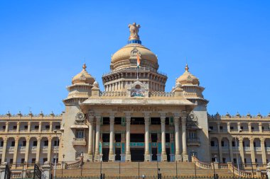 BANGALORE, INDIA - Dec13, 2015: Karnataka state Parliament house in the city of Bangalore, India. clipart